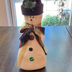 Primitive Artist Snowman Christmas 11” Farmhouse Chic Rustic